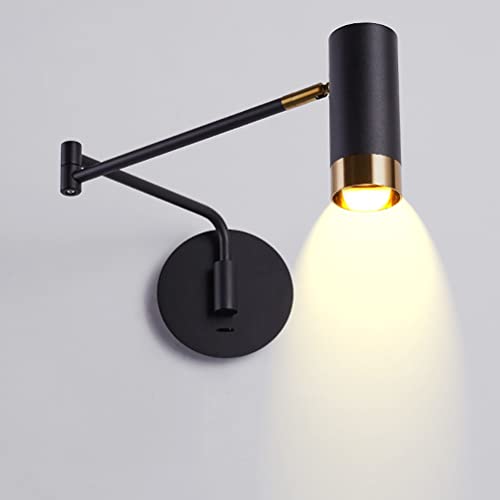 Lampe de lecture murale style industriel et rétro avec abat-jour pivotant pour lit