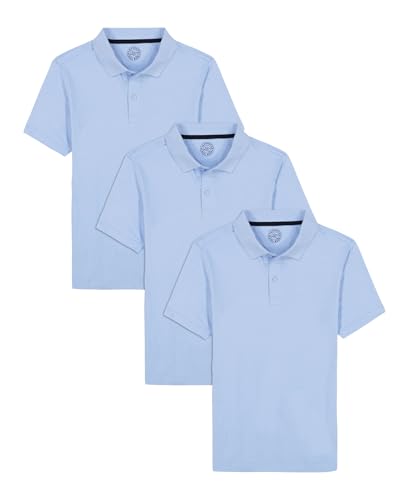Boys' School Uniform Short Sleeve Soft Jersey Polo, Multipack