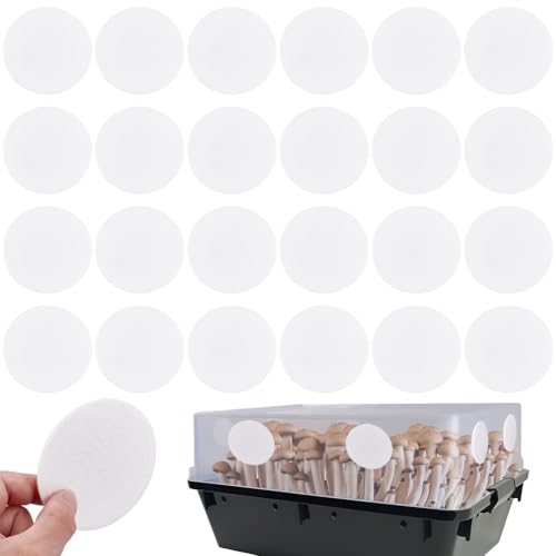 Image of GORGECRAFT 24Pcs Monotub Adhesive Filter Disks 75mm Diameter Cotton Filter Patches Stickers 2mm Thick Round Wide Mouth Mason Jar Lids Pads Replacements for Mushroom Cultivation Growing Accessories