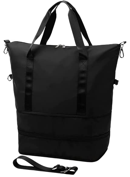 FirstdemandFoldable Travel Duffel Bag Large Capacity Folding Travel Bag Travel Lightweight Waterproof Carry Luggage Bag (Black)