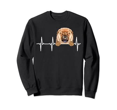 Funny Dog Heartbeat For Chow Chow Lovers Sweatshirt, Black