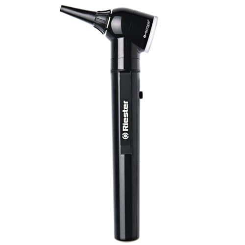 Riester 2101-201 e-scope Direct Illumination Otoscope with 2.5V Xenon, Black