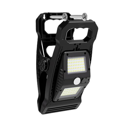 Biniveil Luces Solares con Pinza - Luces para Vallas Solares Impermeables | Lámpara Portátil con Sensor de Movimiento para Granero, Sendero, Piscina, Porche y Entrada