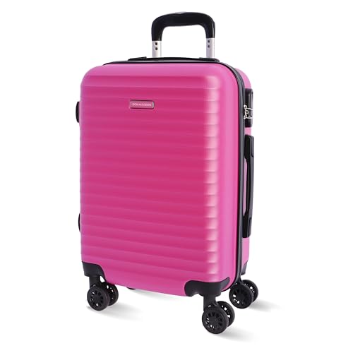 DON ALGODON - Maletas de Viaje Cabina - Maleta 55x40x20 - Maletas de Viaje - Maleta de Cabina Resistente Ryannair - Trolley Equipaje para Avion con 4 Ruedas de 360º y candado (Rosa)
