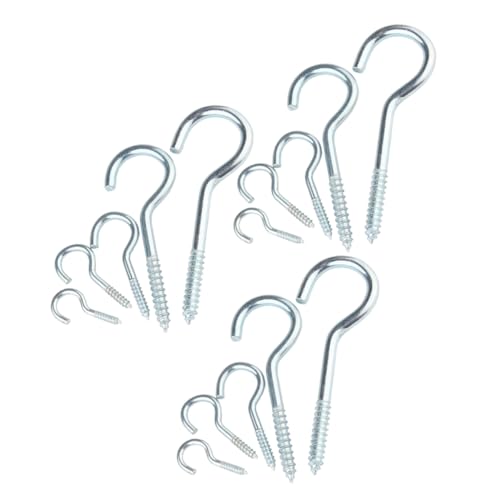 MUCKLILY 15pcs Heavy Duty Hooks Screw Hooks with Design for Hanging Shelves Racks and Plants Sturdy Construction for Maximum Strength and Easy Installation
