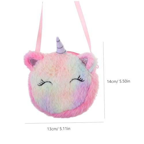 2pcs Unicorn Crossbody Bags for Girls Plush Coin Purses Cute Design Soft Storage Pouches for Boys and Girls for Outdoor Use and Everyday Carry2