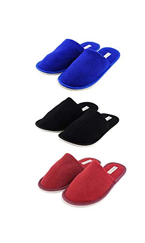 Image of Travelkhushi Unisex Home Slippers Pack of 3 - Soft-Cloth Feel, Indoor Warmth & Sweat-Absorbing, Flexible Sole, Lightweight, Cozy for Winter & Summer, Anti-Chill Carpet Walk
