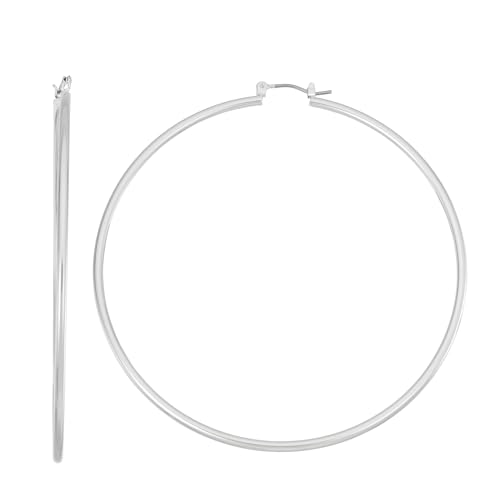 Image of Nine West Women's Hoop Earrings, Classic Fashion Jewelry Accessories for Everyday Wear, Lightweight Statement Earrings for Casual, Office, and Evening Looks
