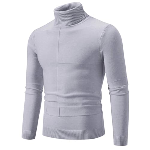 Men's Turtleneck Sweater Warm Slim Fit Knit Pullover Solid Color Casual Sweater4