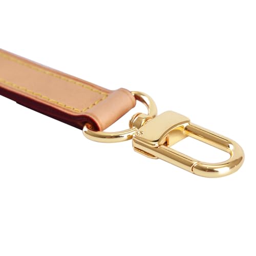 Image of Genuine Leather Plain Strap Replacement Top Handle Leather Strap for Handbag (Tan, 14.5 in)