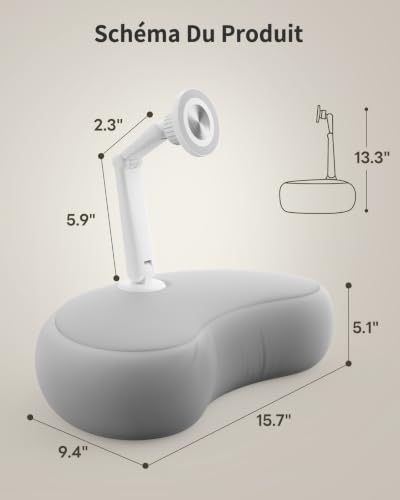 Saiji MagnéTique Support Tablette Lit avec Oreiller Ergonomique Doux(Gris) – vue 6
