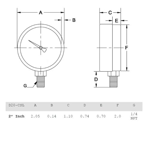 Manomètre 2" en acier chromé argenté pour installation de précision - 2