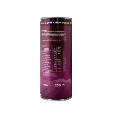 Image of REGEN Strong Coffee - Refreshing Ready-to-Drink Flavoured Milk Coffee, 250 ml Can (Pack of 3)