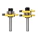 Produktbild Meccion Nut- und Federfräser Set 8mm Schaft, 3/4 Zoll (19.05mm) Klinge T-Form Holz Fräsfräser Bit Professionelle Holzbearbeitung Cutter Werkzeuge