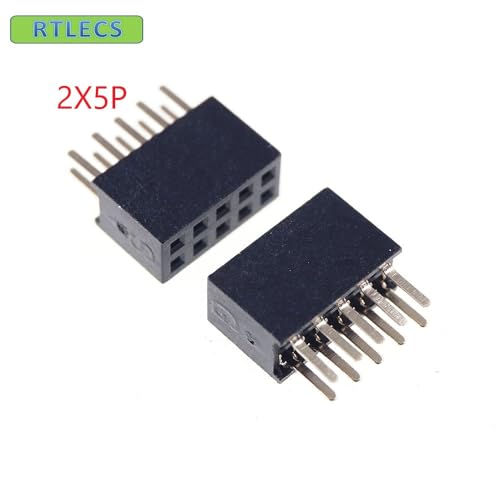 Wiring Connecting Terminals - 1000pcs 2x5 P 10 pin 1.27mm Pitch Pin Header Female Dual Row Straight Through Hole DIP Rohs
