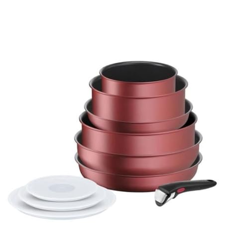INGENIO DAILY CHEF Rouge Surprise Set 10 pieces : revetement antiadhésif, tous feux dont induction