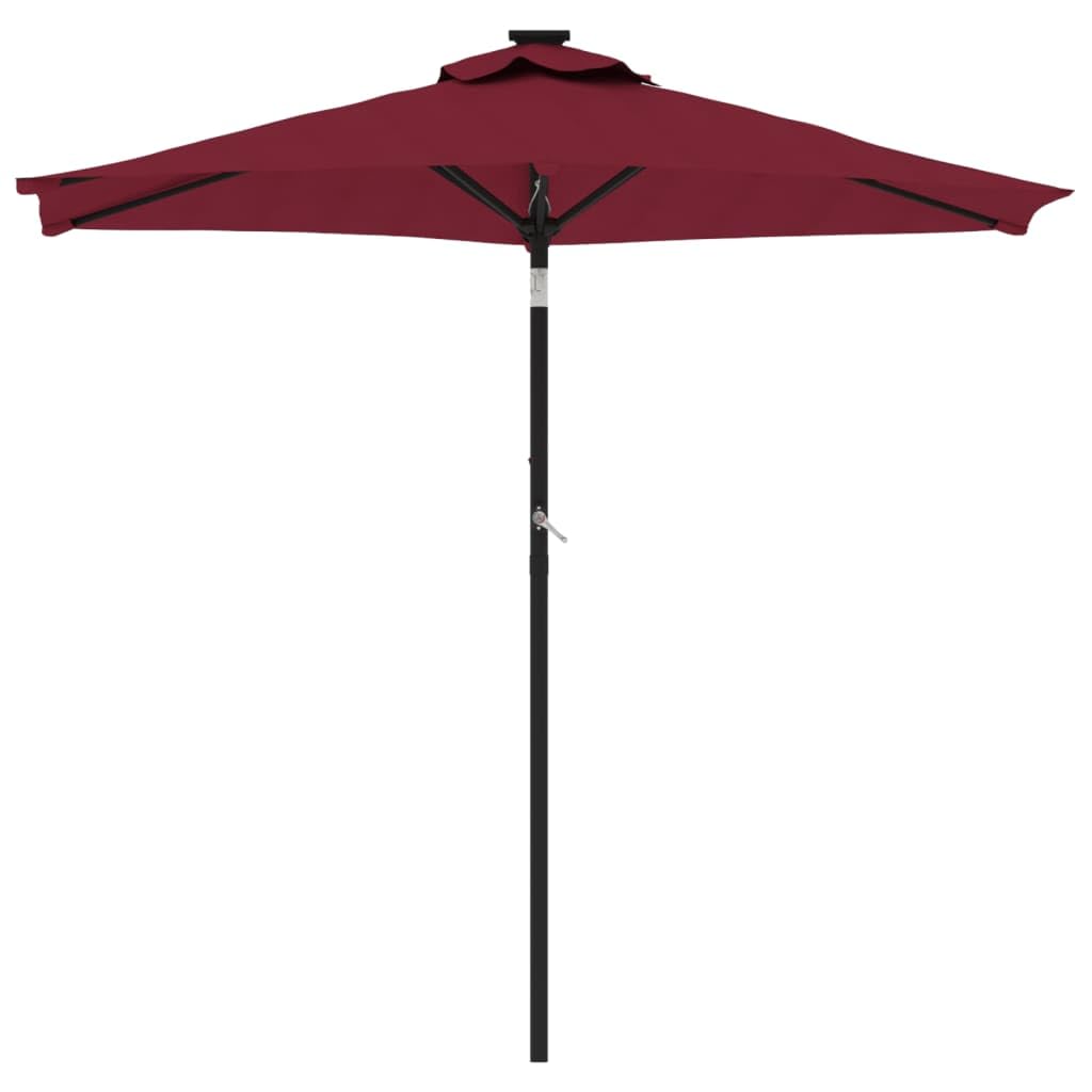 SYDE Bordowy parasol ogrodowy ze stalowym słupkiem 225 x 225 cm