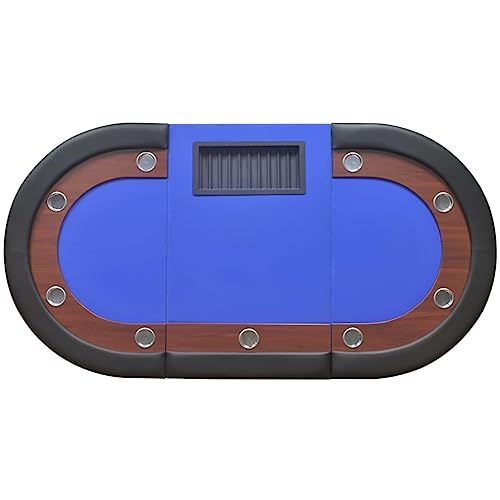 LXYZWRW Furniture select-10 Spieler Pokertisch mit Händlerbereich und Chipablage blau – Bild 7