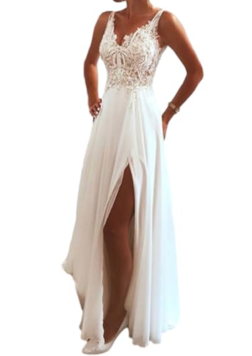 Romantic Wedding Dress V Neck Sleeveless Floor Length A-Line Fashion Bridal Gown with Appliques 2025