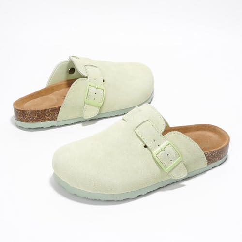 Image of Project Cloud 100% Genuine Leather Footbed Clogs for Women - Memory Foam Arch Support Slippers for Women - Trendy Slip-ons Women's Mules & Clogs Sandals