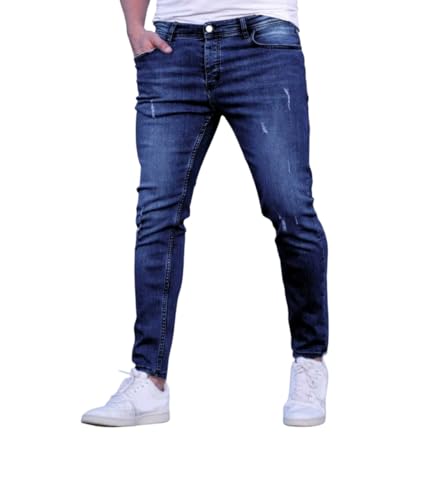 Men's Slim Fit Distressed Cat Scratch Denim Jeans, Skinny Stretch Bottoms, Mens Jeans4