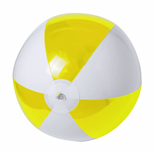 ANTEVIA - Ballon de Plage Gonflable translucide ø28cm | Plus DE 10 MODÈLES | Volley Jeux Enfant Piscine | Matière : PVC |Couleur : Jaune (Zeusty Jaune) Cover