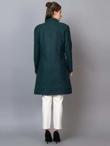 Image of CHKOKKO Women Chic Winter Coat Single Breasted | Knee Length Design with Buttoned Closure and Practical Front Side Pockets for Stylish and Comfortable Wear