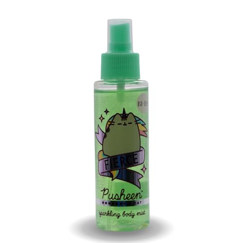 Pusheen The Cat Shimmering Body Mist – Watermelon Perfume Spray for Kids & Adults, Hydrating & Refreshing with Vitamin E & Sunflower Oil, Lightweight, Non-Sticky, Long-Lasting Fragrance - 100ml
