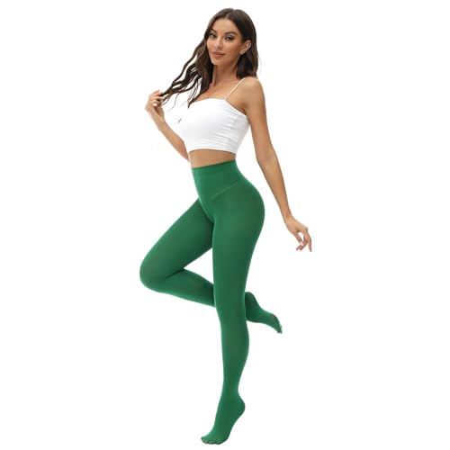 Image of MANZI Women's Solid Color Semi Opaque Footed Tights Soft Stretch Pantyhose