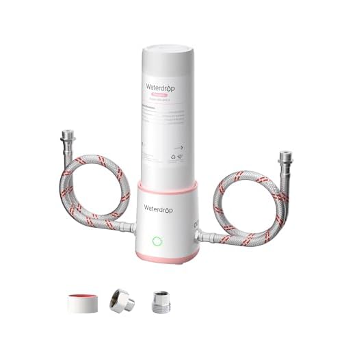 Waterdrop BFU3 Bathroom Water Filter for Face Care, No Drilling Required, Time Reminder, Reduces Chlorine, Scale in Water, Reduces Skin Redness and Irritation, for Cold Water Supply Only Pin