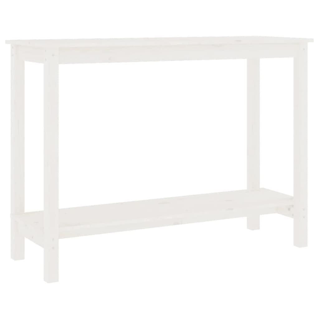 Mesa consola clásica de madera de pino maciza, marco de madera estable con tablero robusto para artículos decorativos como plantas en macetas y marcos de fotos, diseño moderno de