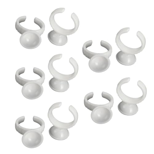 COMPUKAS Anillos de Maquillaje para Pestañas Taza de Tinta Color Blanco, Material Abs, Fácil de Limpiar y Aplicación Rápida de Cejas