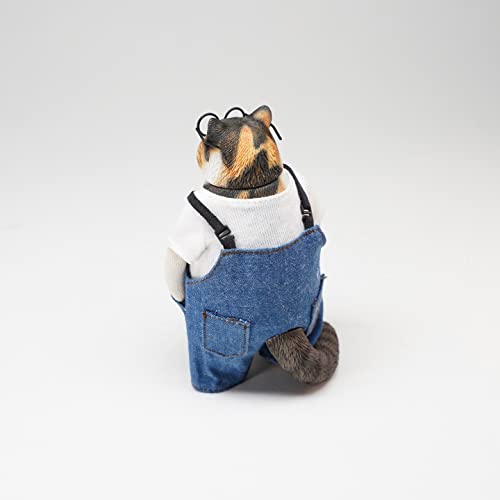 Statue de chat JXK fat cat figurine réaliste vêtement travail