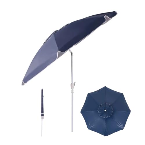 Ombrelone Maresias Bagum 2,5m Alumínio Articulado Com Manivela Azul Marinho - Belfix