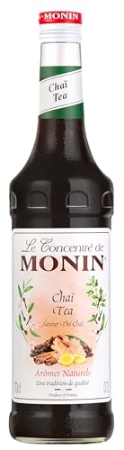 Monin Sirup Konzentrat Chai Tea (1 x 0 7l) - Natürliche Würze für Kaffee und Desserts - Vegan und Glutenfrei - Sirup mit Zimt und Kardamom