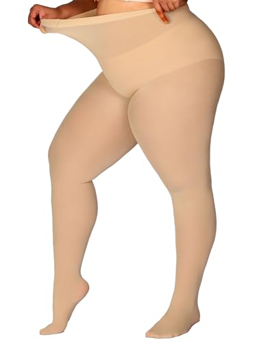 DORALLURE Strumpfhosen Damen Grosse Grössen 60DEN Semi-Blickdicht Nylonstrumpfhose