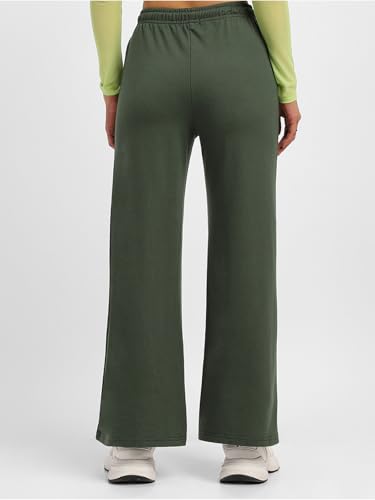Image of JUNEBERRY Wide Leg Track Pants for Women & Girls (Pure Cotton, Bootcut, Regular Fit, High Rise Trouser, Drawstring, Available in Black, Brown, Navy, Olive Green, Lilac, Beige)