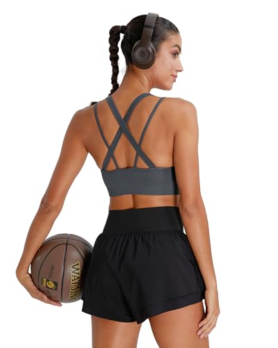 Image of Sports Bras for Women HIigh Support, Criss-Cross Back Padded Strappy High Impact Sports Bras for Women Large Bust
