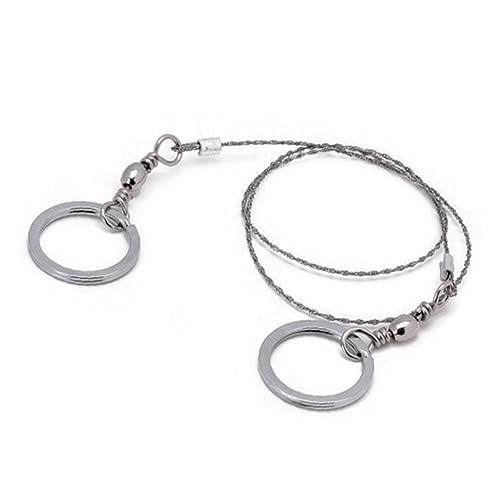 GOOHOCHY Pocket Outdoor Survival Emergency Rotating Stainless Steel Wire Saw for Cutting Wood and More for Camping Fishing Hunting and Outdoor Activities