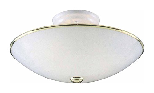 Volume Lighting V1922-12 3-Light Ceiling Mount Fixture, Polished Brass And White #TOP10