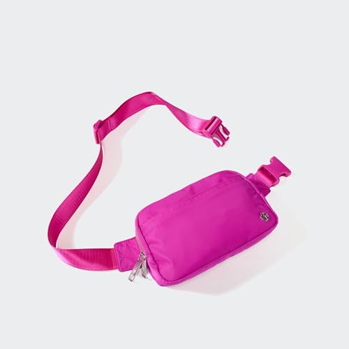 Image of Pander Everywhere Belt Bag for Women, 5 Zipper Pockets Nylon Crossbody Fanny Pack Purse (Grape Purple)
