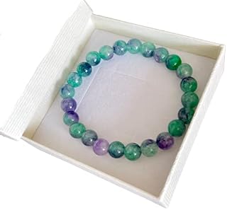 Rainbow Fluorite Bracelet - Fluorite Crystal bracelet - Stretch bracelet 8MM - Dainty Rainbow Fluorite - Crystal Healing Bracelet - Dainty