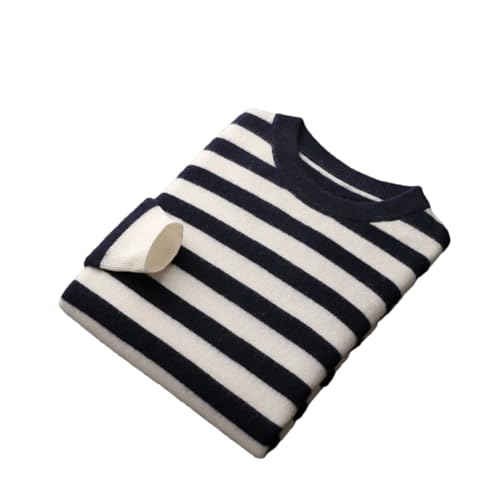 Rfmfkkg Men's Sweater Crewneck Pullover Wool Knitted Stripe Contrast Sweaters Long Sleeve Warm Jumper
