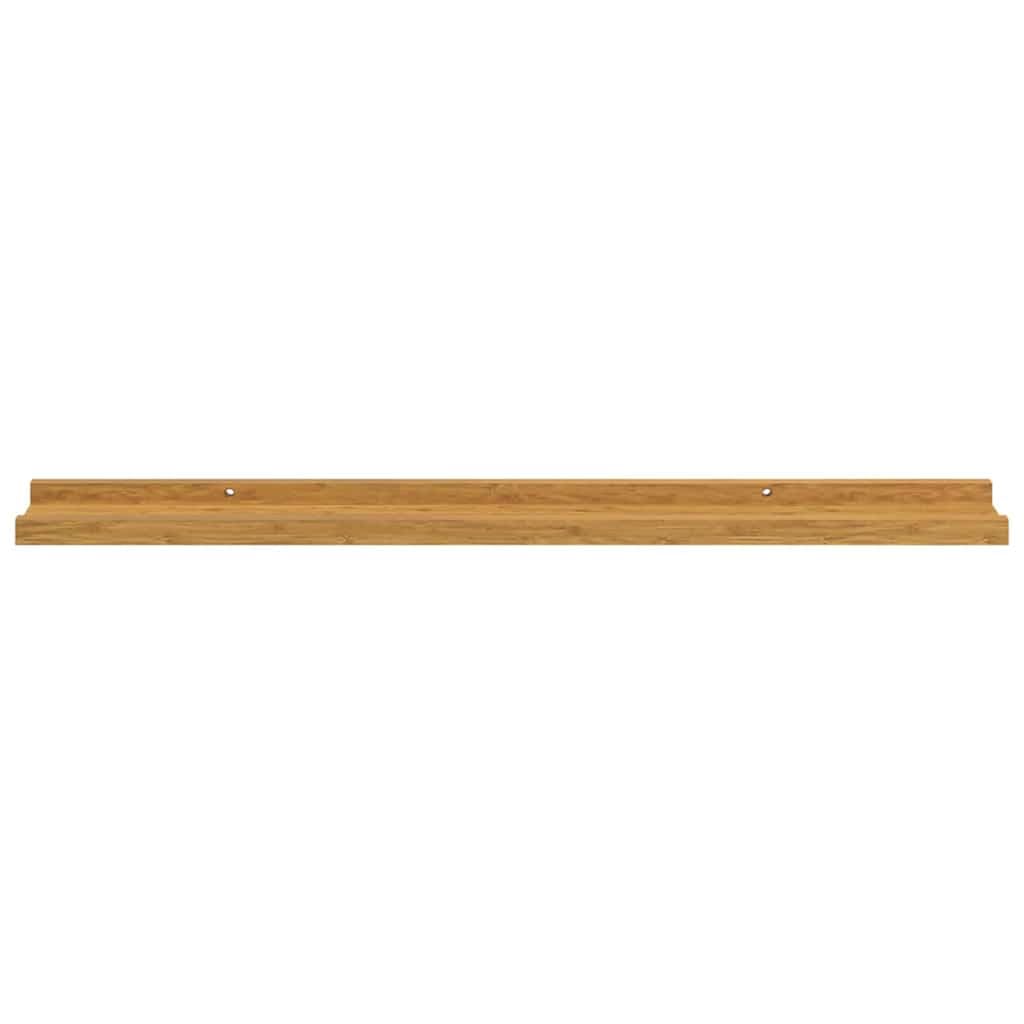 Regał ścienny zestaw 2 sztuk, beżowy materiał drewnopochodny, 80 x 9 x 3 cm, wiszący regał do salonu, sypialni, biura, uniwersalne regały ścienne do przechowywania