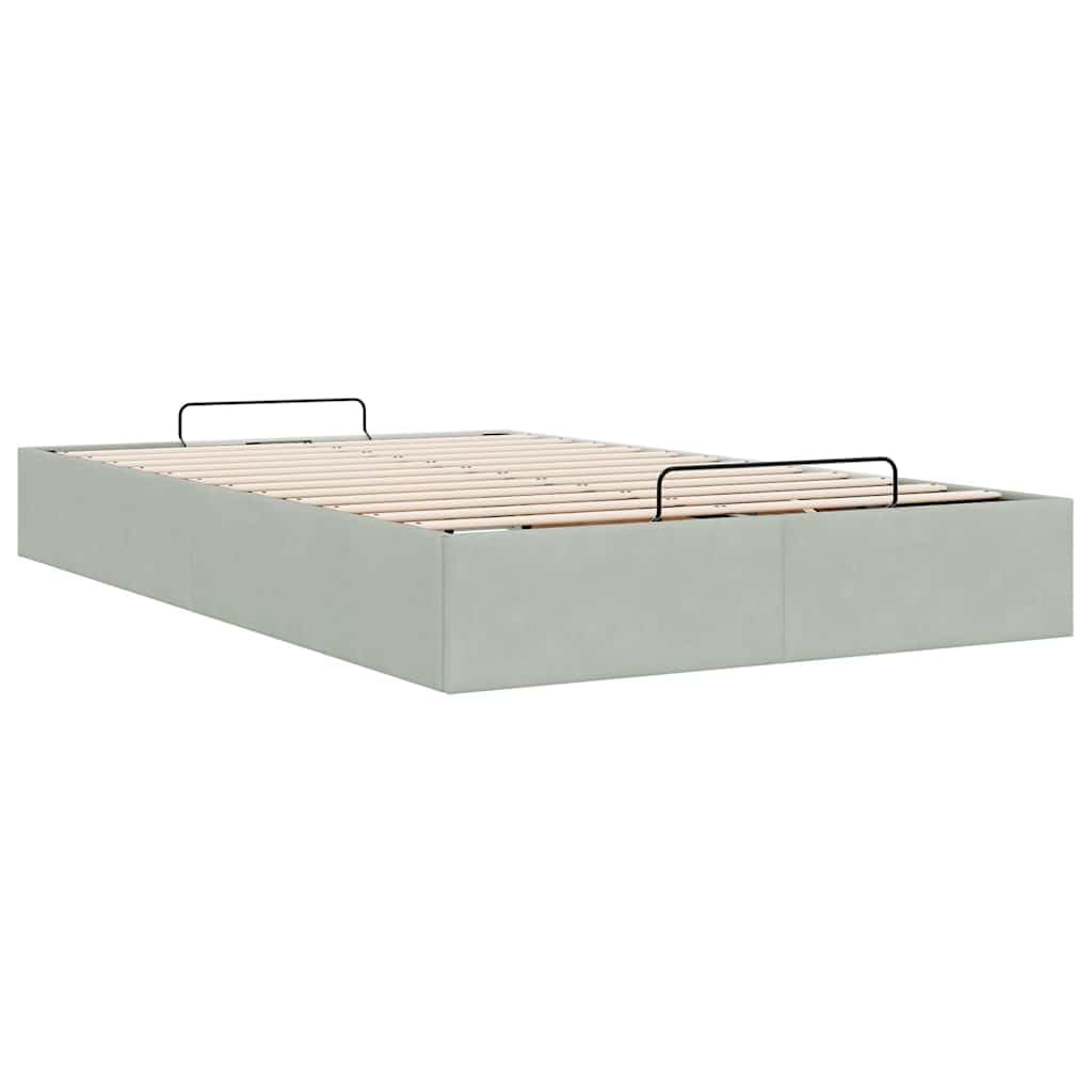 vidaXL Struttura Letto Pouf Senza Materasso 120x200 cm Velluto, giroletto con Contenitore, Imbottito, Singolo Pouf, Pouf giroletto, sottoletto, Pouf