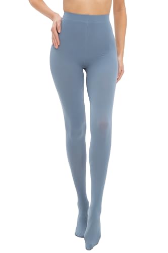 Image of HeyUU Women's 80D Ultra Soft Opaque Tights, High Waist Solid Color Footed Pantyhose with 29 Colors