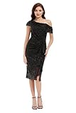 BABEYOND 1920s Dresses for Women - Flapper Dresses 1920s Gatsby with One-Shoulder Design Evening Party Dress Black