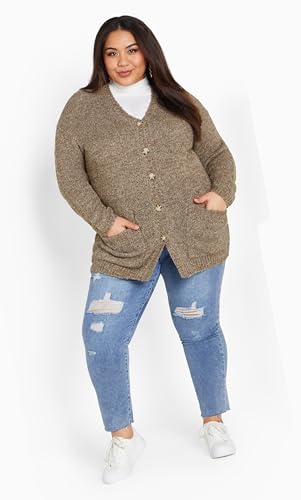 Image of Avenue Women's Plus Size Cardigan - Amber Boucle