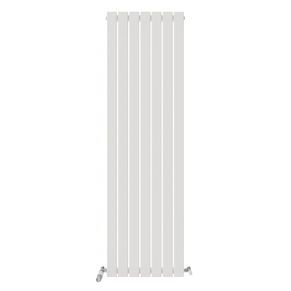 iBathUK Apex Wall Mounted Vertical Single Slim Flat Panel Radiator, 7-Column Steel, Hydronic Central Heating, High Thermal Output, Modern Designer Radiator for Bathroom in Matt White, 1800x532 mm — image 1
