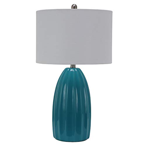 Decor Therapy Cannon Crackle Ceramic Table Lamp, Teal